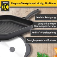 Aluguss Steakpfanne LEIPZIG, 28 x 28 cm