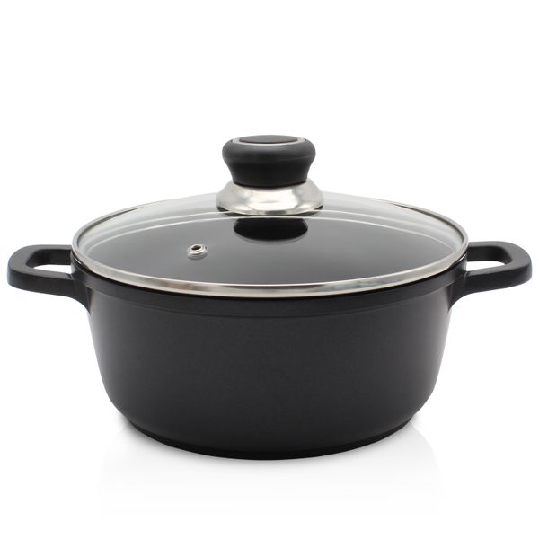 Aluguss Fleischtopf DELTA mit Deckel, 24 cm