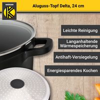 Aluguss Fleischtopf DELTA mit Deckel, 24 cm
