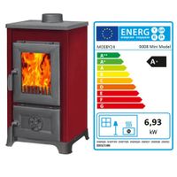 Kamin Ofen Kaminofen 130mm 6,93 KW BimSchV 1-2 EEK A+ 9008 Bordeux