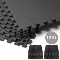 monzana® Bodenschutz-/Puzzlematte 12-tlg. Schwarz 4,56m²