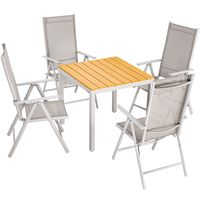 Garten-Sitzgruppe Bern 5-tlg. Creme Alu WPC