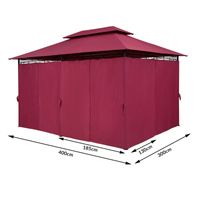 Casaria Pavillon Topas Bordeauxviolett 3x4m UV-Schutz 50+