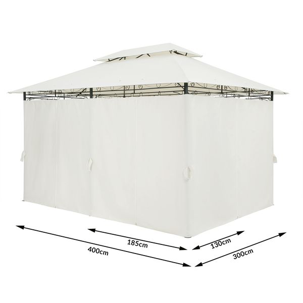 Casaria Pavillon Topas Creme 3x4m UV-Schutz 50+