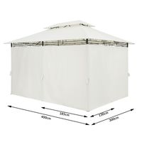 Casaria Pavillon Topas Creme 3x4m UV-Schutz 50+