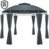 Pavillon Toscana Anthrazit Ø3,5m UV-Schutz 50+