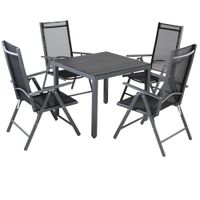 Garten-Sitzgruppe Bern 5-tlg. Anthrazit Alu WPC Tischplatte