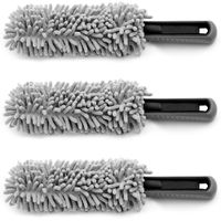 monzana Felgen-Reinigungsbürste 3er-Set Grau Microfaser 34cm