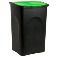Deuba Mülleimer Schwarz/Grün Kunststoff 50L