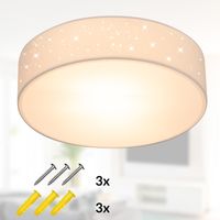 monzana Deckenlampe Weiß Stoff Ø38cm Sternenhimmel