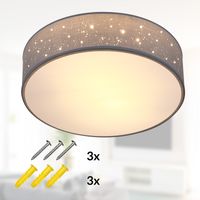monzana Deckenlampe Grau Stoff Ø38cm Sternenhimmel