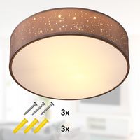 monzana Deckenlampe Taupe Stoff Ø30cm Sternenhimmel