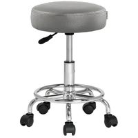 Casaria Rollhocker Kunstleder Grau 360° drehbar Fußablage