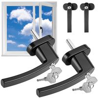 monzana® Fenstergriff 2er-Set Schwarz abschließbar