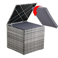 Casaria Polyrattan Auflagenbox Grau 75x75x70cm