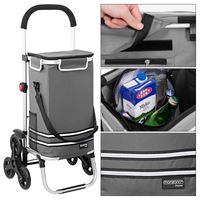 monzana Einkaufstrolley Treppensteiger Grau