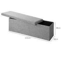 Casaria Sitzbank Grau 115x38x38cm mit Stauraum faltbar