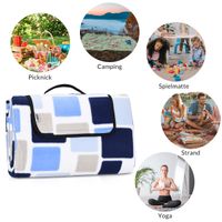 Detex Picknickdecke Quadrate/Blau 2x2m