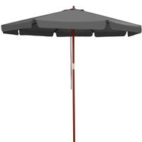 Kingsleeve® Sonnenschirm Anthrazit Holz Ø330cm UV-Schutz 50+