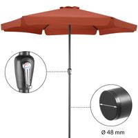 Kingsleeve Sonnenschirm Terrakotta Ø330cm mit Kurbel