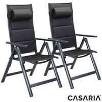 Gartenstuhl Bern Premium 2er-Set Anthrazit gepolstert
