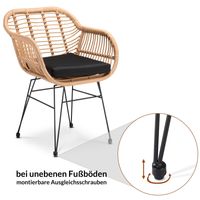 Casaria Polyrattan Korbsessel 2er-Set Natur