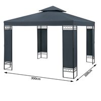 Casaria Pavillon Lorca Anthrazit 3x3m