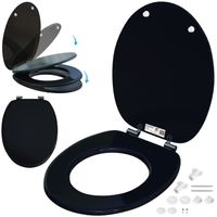 Casaria Toilettensitz Schwarz mit Absenkautomatik