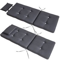 Detex Stuhlauflage 2er-Set Vanamo Grau 118x45x7cm