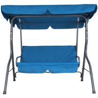 Casaria Hollywoodschaukel Atlantik Blau mit Sonnendach