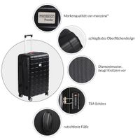 monzana Koffer Hartschale Exopack Schwarz L aus ABS 80l 65x41x27cm