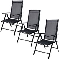 Casaria Gartenstuhl Bern 3er-Set Anthrazit
