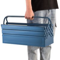monzana Stahl Werkzeugkoffer Blau 53x20x20cm