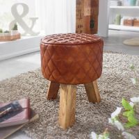 Sitzhocker 46 x 35 x 35 cm Braun