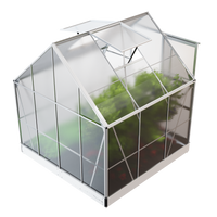 Gewächshaus GH04 Aluminium 4mm inkl. Fundament mit Dachfenster, Schiebetür, UV-Schutz