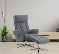 Moderner Relaxsessel mit verstellbaren Rückenlehne, einmotorisch per Knopfdruck, inkl. Hocker