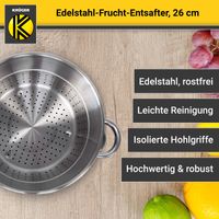Edelstahl Frucht-Entsafter, 26 cm
