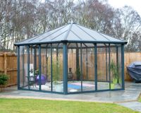 Gartenpavillon Garda 5.2 x 6 geschlossen anthrazit bronze
