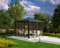 Pavillon Ledro 3x3 m, geschlossener Pavillon, anthrazit, bronze