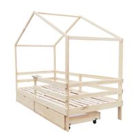 Kinderbett WOLKENLAND mit Schubladen – 90 x 200 cm Natur