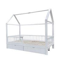 Kinderbett STERNENLAND mit Schubladen – 90 x 200 cm Weiß
