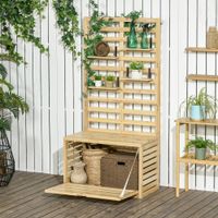 Aufbewahrungsbox, Gartentruhe mit Rankhilfe