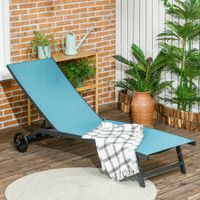 Sonnenliege, Gartenlieg mit Rollen, verstellbarer Rückenlehne