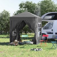 Pavillon 2x2m Faltpavillon 4 Seitenwände mit Fenster Tragetasche