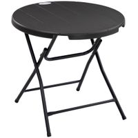 Gartentisch, Runder Klapptisch, Ø80 cm Beistelltisch