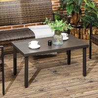 Couchtisch, Gartentisch mit Holzoptik, Kaffeetisch