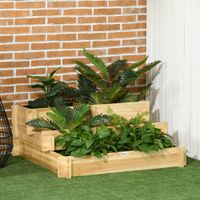 Hochbeet, 3-stufige Blumenkasten mit Stoffauskleidung