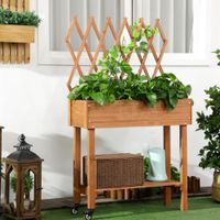 Hochbeet mit Rankgitter Blumenkasten mit Ablage