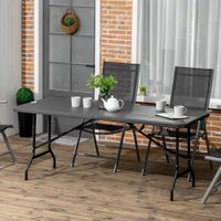 Gartentisch Klapptisch für 6 Personen in Holzoptik für Balkon Grau
