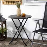 Gartentisch, Runder Klapptisch, Ø60 cm Beistelltisch für 2 Personen